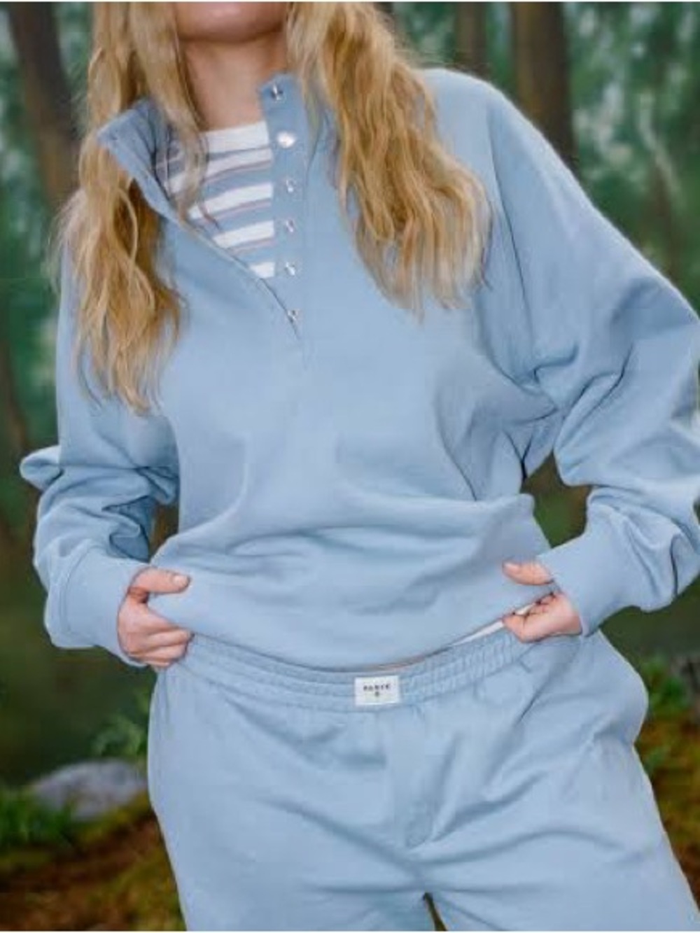 Parke x Target Light Blue Snap-Front Pullover